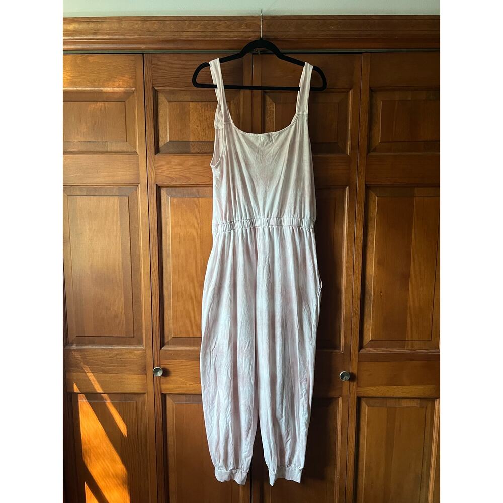 World Market Women's Summer Jumpsuit Sleeveless Square Neck White Pink Free Size - Picture 3 of 11